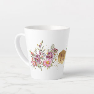 Glorious Flower Garland  Personalised  Latte Mug