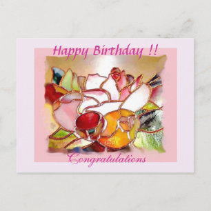 " Glorious Flower " Happy Birthday Post Card