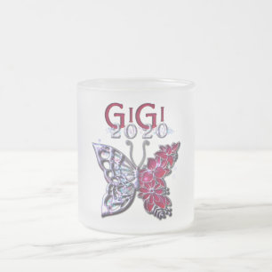 Glorious GIGI 2020 Butterfly Frosted Glass Coffee Mug
