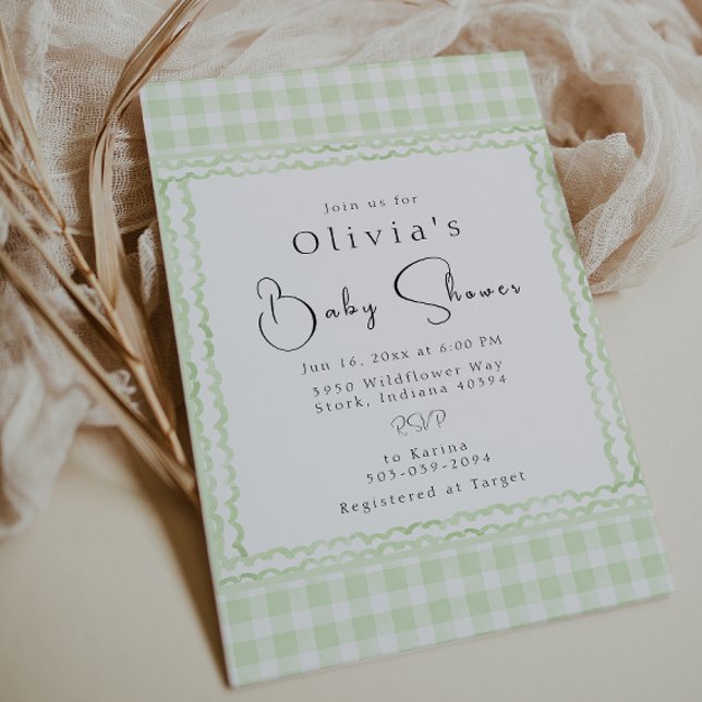 Glorious Gingham Baby Shower Invitation (Creator Uploaded)