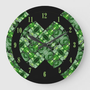 Glorious Green Abstract Pattern Wall Clock