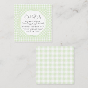 Glorious Green Gingham Books for Baby Card