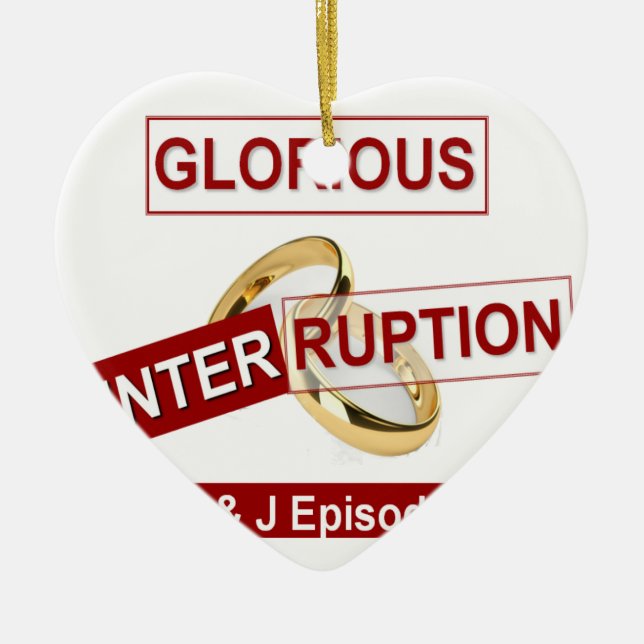 Glorious Interruption: A Golden Beginning Ceramic Tree Decoration (Front)