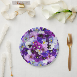 Glorious Pansies, Paper Plate