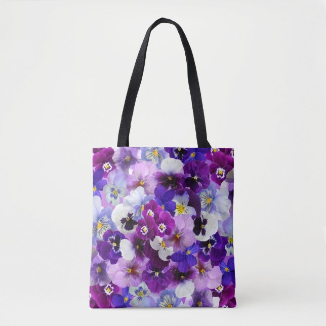 Glorious pansies, pretty and colourful, tote bag (Front)