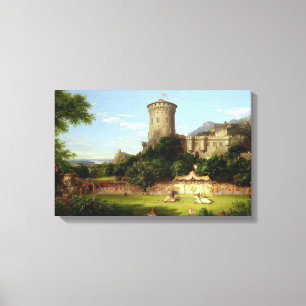 Glorious Past (Mediaeval Castle & Jousting Knights Canvas Print