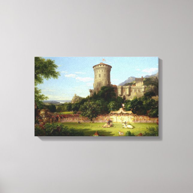 Glorious Past (Mediaeval Castle & Jousting Knights Canvas Print (Front)