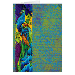 Glorious Peacock Silk Painting