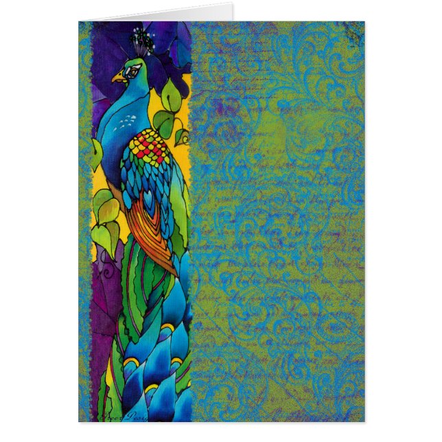Glorious Peacock Silk Painting (Front)