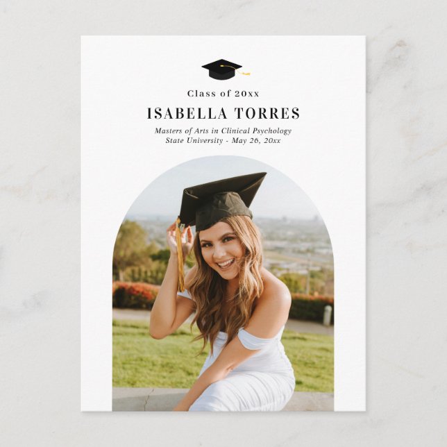 Glorious Peak Graduation Announcement Postcard (Front)