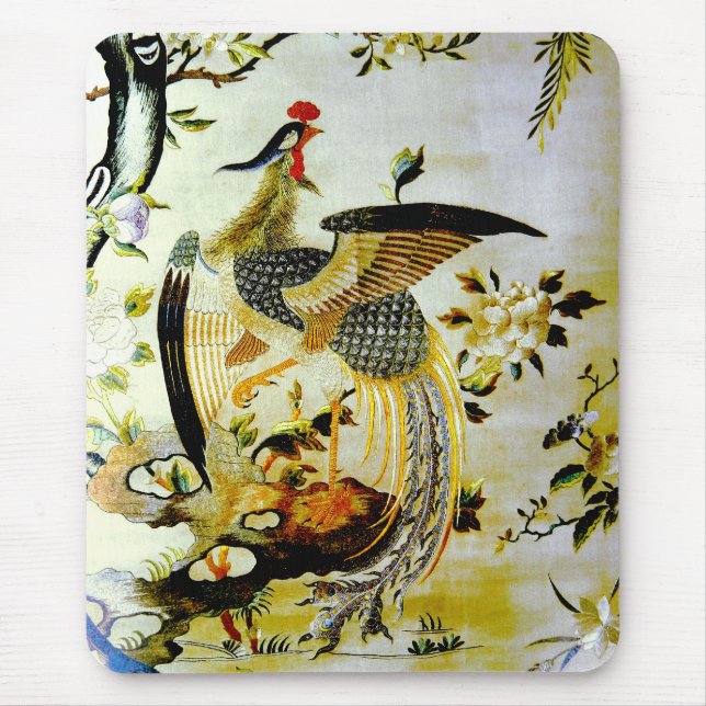Glorious phoenix antique Chinese embroidery Mouse Mat (Front)