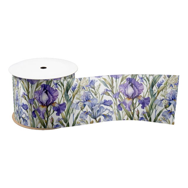 Glorious Purple and Blue Iris Satin Ribbon (Spool)