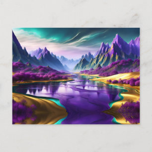 Glorious Purple and Gold Landscape Postcard