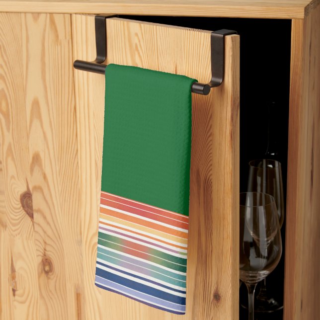 Glorious Rainbow Stripes Tea Towel (Thirds Fold)