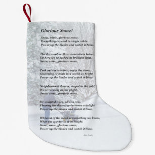 Glorious Snow Seasonal Poem Small Christmas Stocking