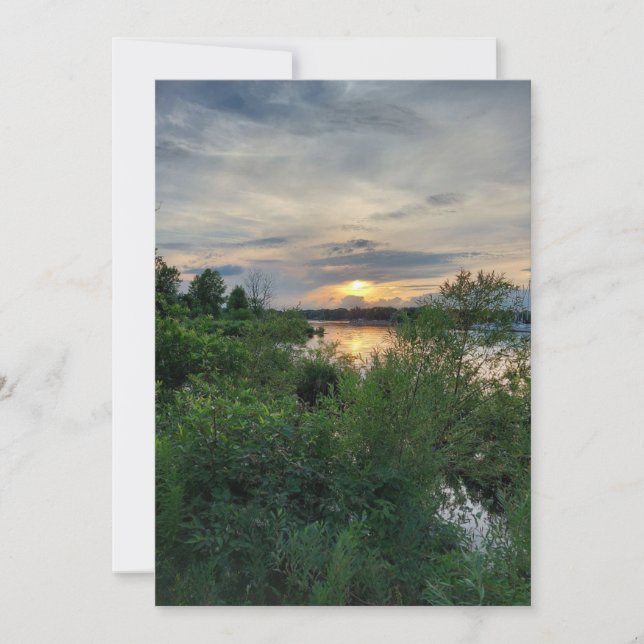 Glorious Sunset on Lake Ontario Blank Card (Front)