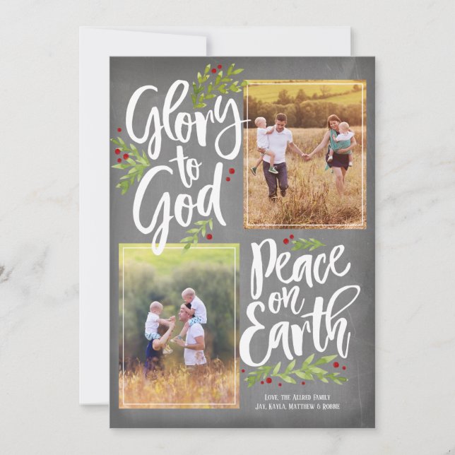 Glory and Peace 2 Ph Chalk | Christmas Photo Card (Front)