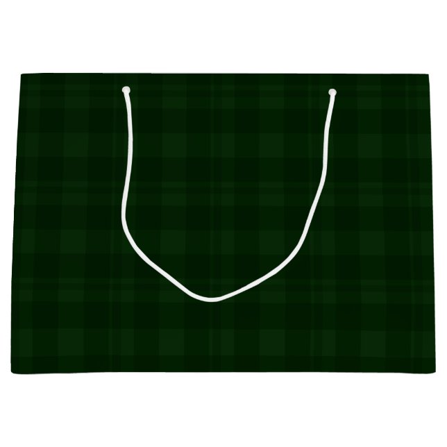 Glory Christmas Green Tartan Large Gift Bag (Front)