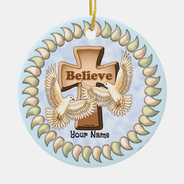 Glory Cross Christian  ornament (Front)