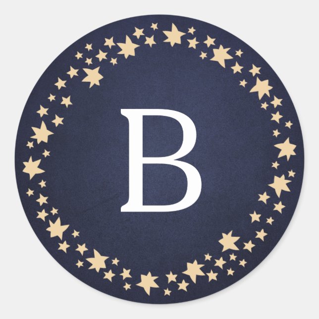 Glory Monogram Classic Round Sticker (Front)