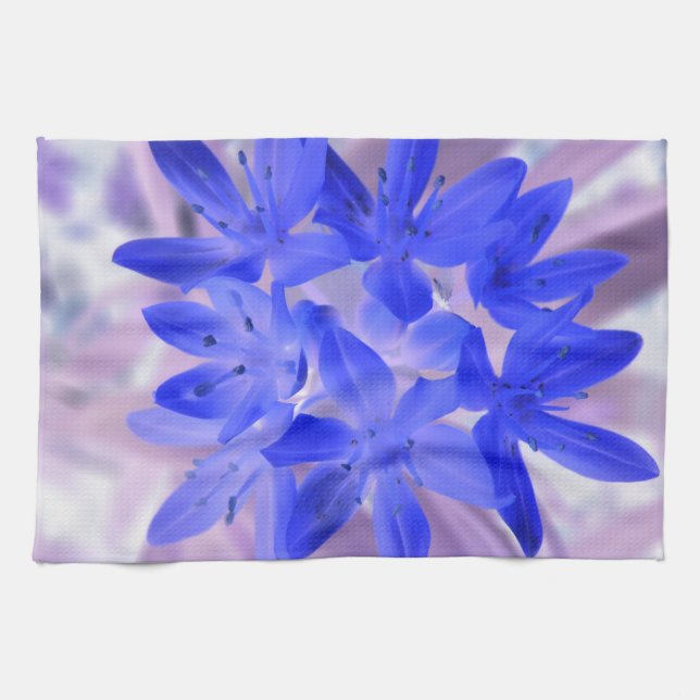 Glory of the Snow Shocking Blue Kitchen Towel (Horizontal)