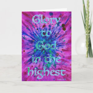 Glory to God Bible Verse Christmas Christian Art Card