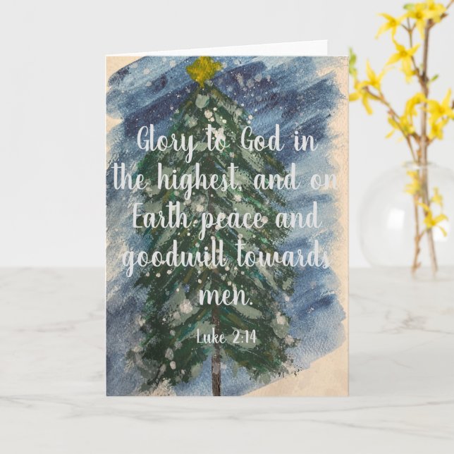 Glory to God Christmas Card (Yellow Flower)