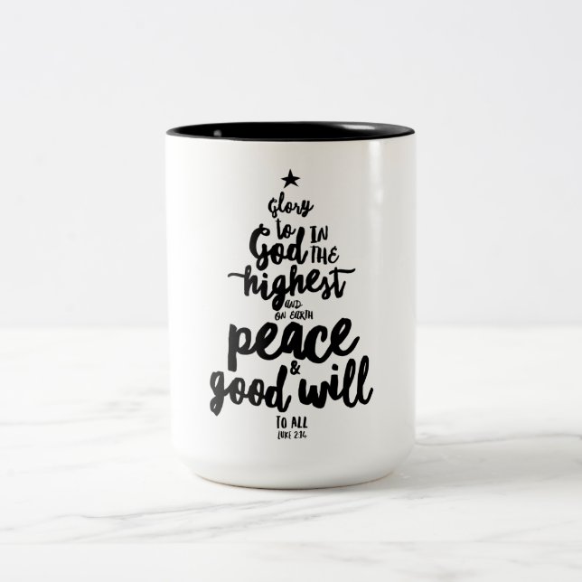 Glory to God Christmas Two-Tone Mug (Center)