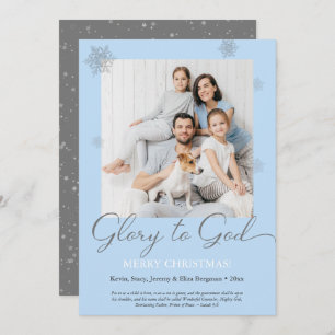Glory to God Custom Photo Flat Holiday Card