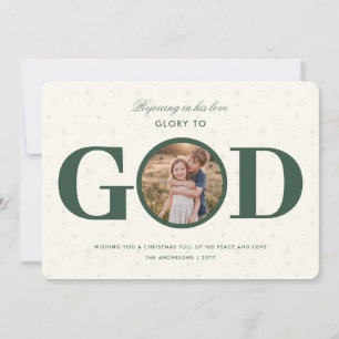 Glory to God Family Photo Religious Christmas Holiday Card