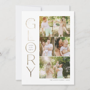 Glory to God Faux Gold Foil Religious Christmas Holiday Card