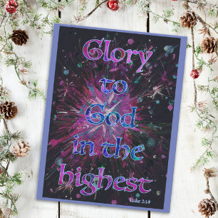 'Glory to God in the Highest' Bible christmas art Holiday Postcard