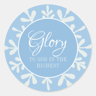 Glory to God in the Highest Blue Classic Round Sticker