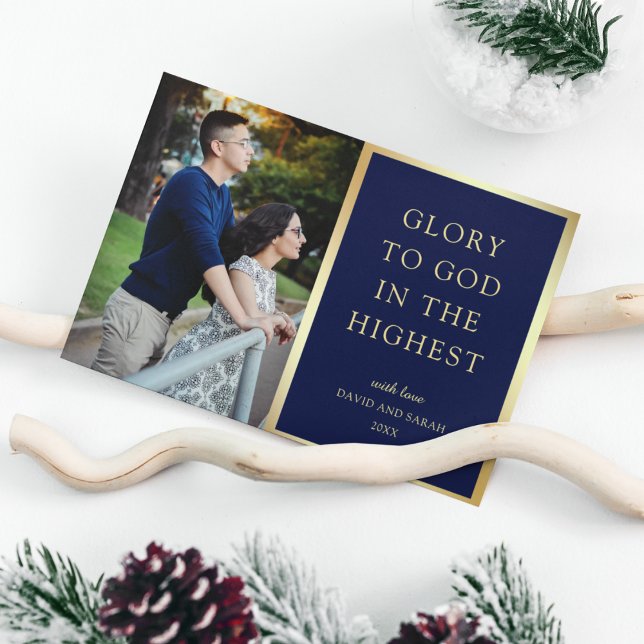 Glory To God In The Highest | Christmas Photo Holiday Card (Creator Uploaded)