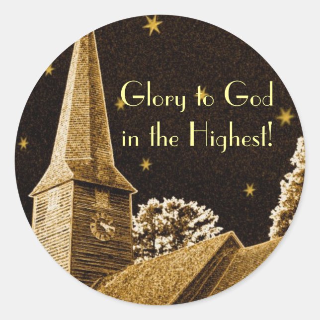 Glory to God in the Highest! Classic Round Sticker (Front)