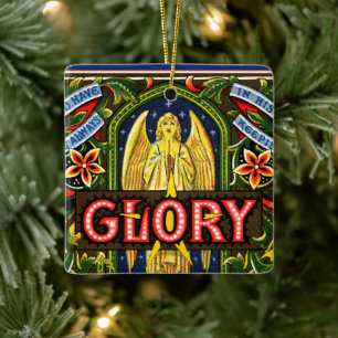 Glory to God in the Highest... Square Ceramic Ornament