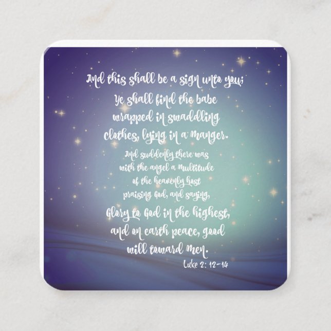 Glory to God Luke Bible Verses Christmas Enclosure Card (Front)