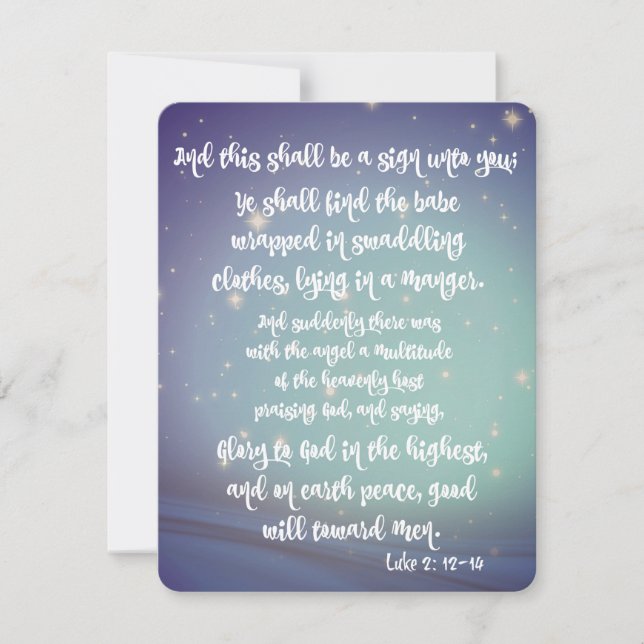 Glory to God Luke Bible Verses Christmas Holiday Card (Front)