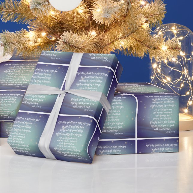 Glory to God Luke Bible Verses Christmas Wrapping Paper (Holidays)