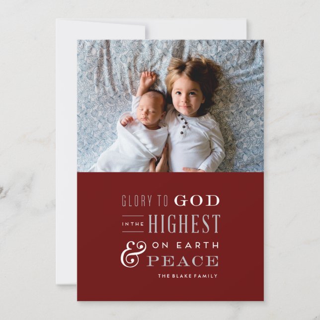 Glory to God Religious Christmas Card (Front)