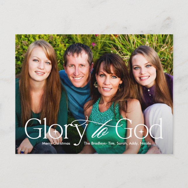 Glory to God Religious Christmas Card Postcard (Front)