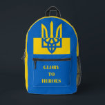 GLORY TO HEROES. UKRAINE. TRIDENT.  PRINTED BACKPACK<br><div class="desc">GLORY TO HEROES. UKRAINE. TRIDENT. 
Backpack.</div>