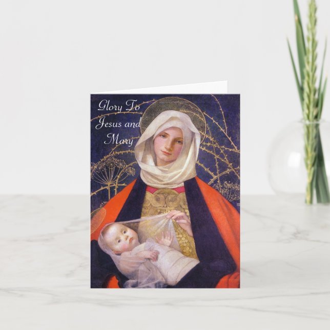 Glory To Jesus and Mary Card (Front)