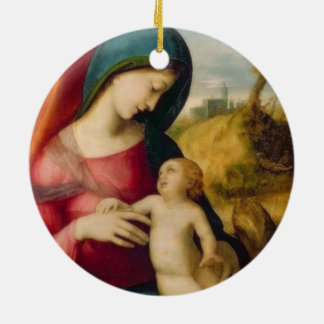 glory to Jesus and Mary Ceramic Tree Decoration