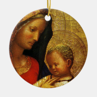 GLORY TO JESUS AND MARY CERAMIC TREE DECORATION