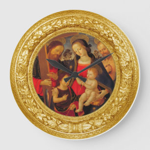 glory to Jesus and Mary Large Clock