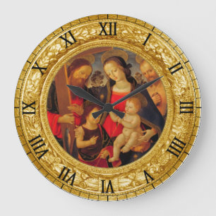 GLORY TO JESUS AND MARY LARGE CLOCK