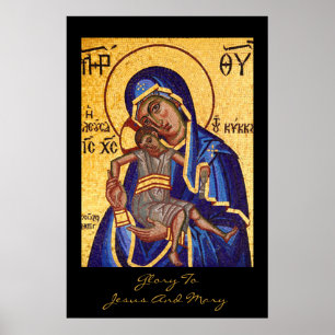glory to jesus and mary poster