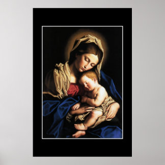 GLORY TO JESUS AND MARY POSTER
