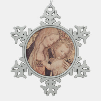 Glory To Jesus And Mary Snowflake Pewter Christmas Ornament